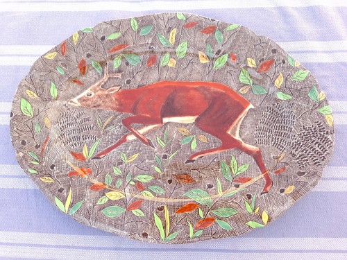 Grand plat cerf modele - plat, au