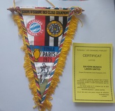 Fanion Pennant Fc Bayern Leeds Untd Finale 1975 Avec Certificat