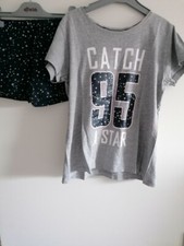 PYJAMA SHORT NOIR ET GRIS