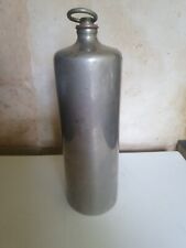 Ancienne bouteille "thermos - bouillotte" en métal étamé. 