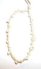 CHAINE DE CHEVILLE EN COTON AVEC COQUILLAGES -  CREME- NEUF - CHVCN06