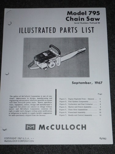 1967 mcculloch 795 chainsaw - 1967,