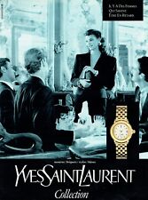  publicité Advertising 0322 1990  montre Yves Saint Laurent  Collection L. Evang