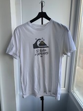T-shirt vintage Quicksilver style surf grand imprimé taille L blanc