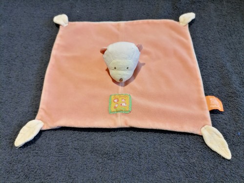 Doudou plat singe orange - plat, jaune