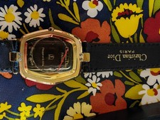 Vintage Christian Dior Paris 29 15 03 Unisex Wrist Watch Gold Tone Leather Band