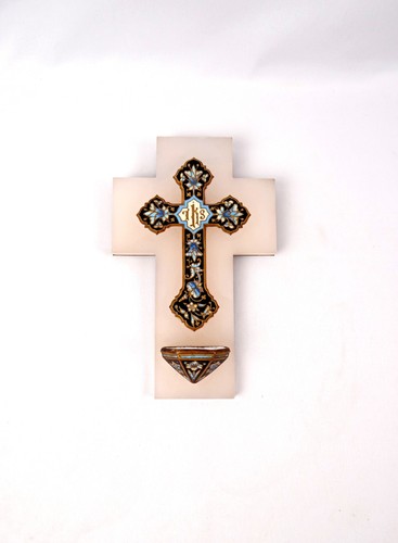 Bénitier crucifix mural - , en