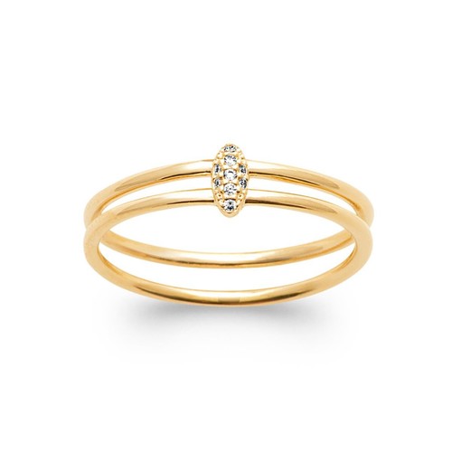 Bague double anneaux oxydes - , de