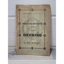 CIMA WALLUT - 1938 - machines DEERING Tarif Pieces de rechanges