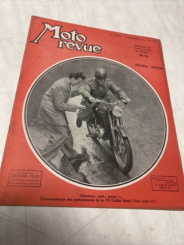 Magazine moto revue 1102 1952 - magazine,