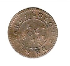 GUYANE LOUIS XVI  CAYENNE 2 SOUS 1789 A  SUPERBE 