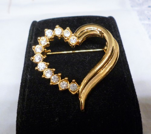 Bijoux jolie broche coeur - , or