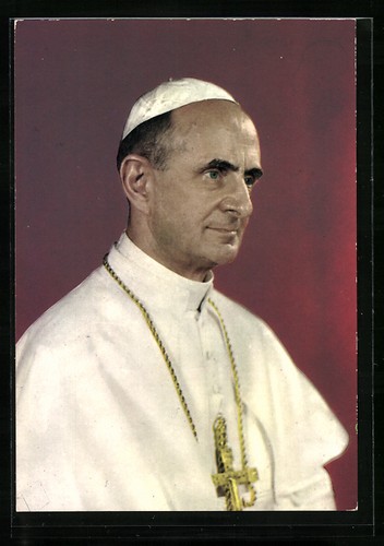 Carte postale pape paul - postale,