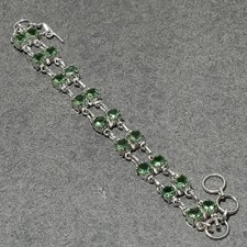 Bracelet bijoux cadeau pierre précieuse fait main forme ronde améthyste verte...