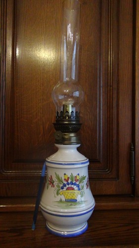 Lampe petrole faïence de - en,