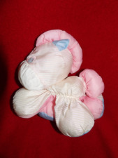 Doudou Peluche Zèbre Cheval Blanc Bleu Rose Rayé Etoile  Puffalump Fisher Price