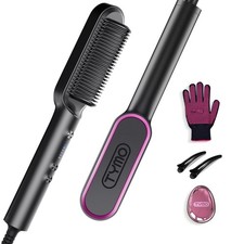 Brosse Lissante pour Cheveux Fer à Lisser Peigne Chauffant Avec 25s PTC Chauf...