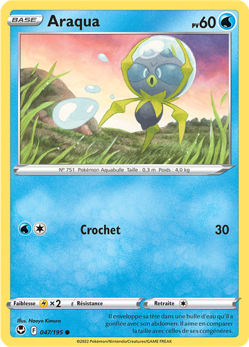 Carte pokémon araqua 047 195 - carte, 047/195
