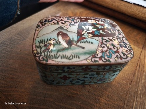 Ancienne boite cuivre emaux - ancienne,