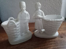 PORCELAINE BISCUIT VM - Paire Jardinière "mini" 10cm Boulanger Boulangère Panier