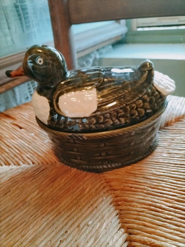 Ancien pot terrine - à, canard