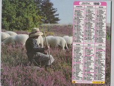 CALENDRIER ALMANACH DU FACTEUR 1990 Paysans Moutons Cheval Attelage ...