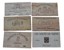 Lot de 6 façades / estampes bois caisse vin 13