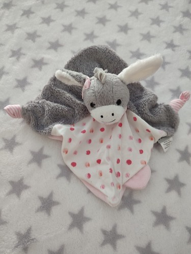 Doudou plat ane - cheval, gris