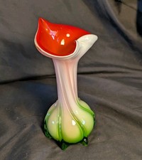 Vase Soliflore Verre Soufflé, forme florale, Inspiration Murano