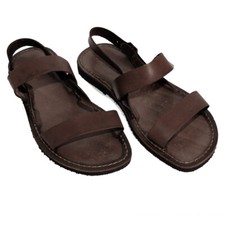 Sandales 100% Salento | Sandale Pour Homme Franciscain En CUIR Classique Marron