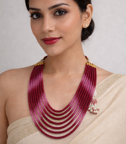 Collier ombre quartz rubis
