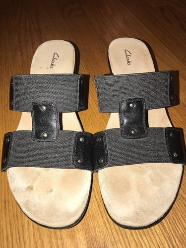 Clarks noir lanière sabots - à,