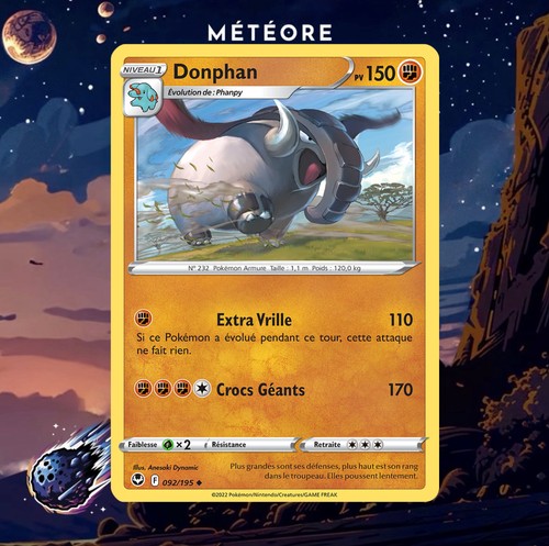 Carte pokémon donphan - carte,