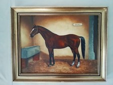 tableau huile sur panneau cheval signé Jules ADLER naturaliste