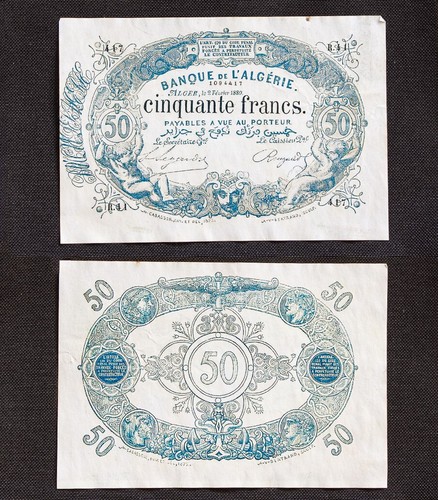 1880 francs algérie - -, 50