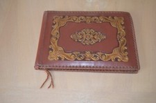 Ancien album cuir relief pour - cuir,