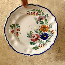 Magnifique assiette céramique Santucci Deruta Italie décor de fleurs vintage