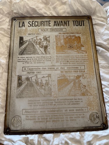 Ancienne plaque emaillee sncf - plaque,