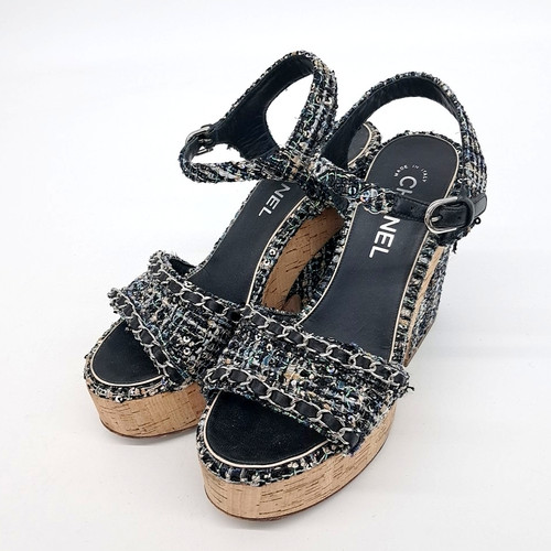 Chanel sandales tweed - chanel,