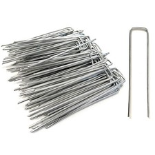 Ensemble 100 Piquets pour Pelouse Fixation Filets Housses Fer Galvanisé Rouille