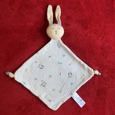 ?? Doudou  Lange Lapin Blanc Bleu Beige Chien Carotte SIMBA KIABI NEUF