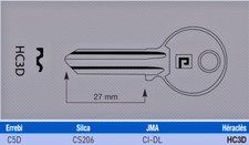 3 Ébauches De Clé Héraclès HC3S ISEO C5S / CS207 / CI-IL Cavers City ebauche cle