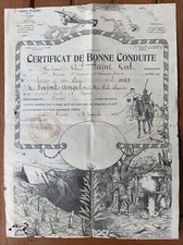 1926 CERTIFICAT DE BONNE CONDUITE OUVRIER AÉRONAUTIQUE CAZAUX ESC. BOMBARDEMENT