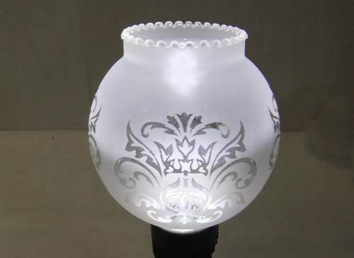 Tulipe globe verre gravé