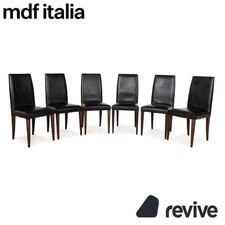 Ensemble De Chaises 6 En MDF Italia En Cuir Noir Pour Salle À Manger