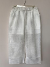      Virginia Busi White Crop Wide leg Designer pants Size-12    