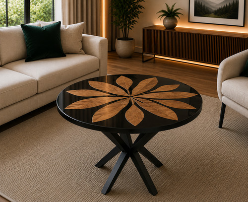 Table basse ronde résine - table, en