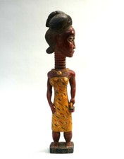 Artisanat Africain - Afrique de l'Ouest - Statue Colon - Elégante au Sac à Main