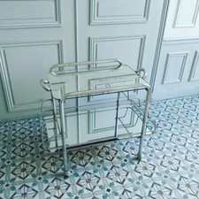 Desserte Bar Troley Moderniste Art Déco Chrome Mallet Stevens Adnet 1930
