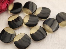 Lot 9 boutons  vintage marron noir transparent 1,6 cm pied ref 226